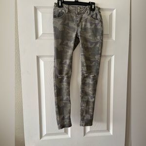 Girls army print jeans. Size 10.